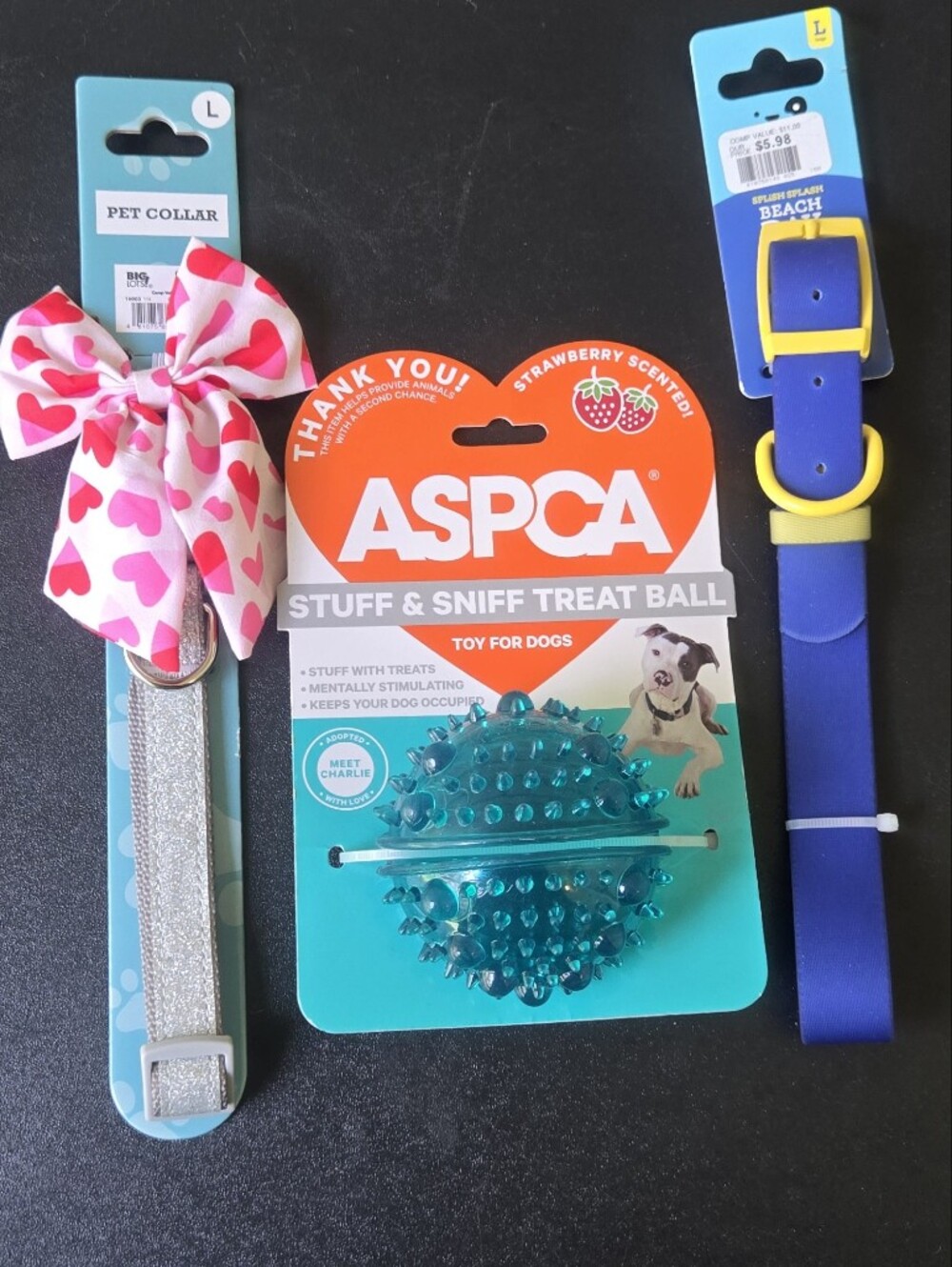 2 Large Pet Collars And Treat Ball